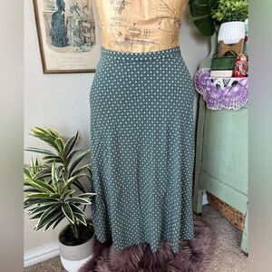 J. Jill Green Patterned Midi Skirt